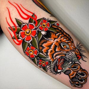 Tiger Traditionell Tattoo
