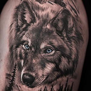 Wolf Kopf Tattoo